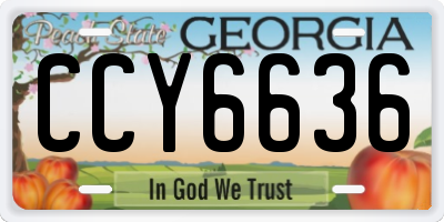 GA license plate CCY6636