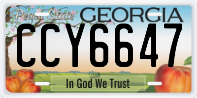 GA license plate CCY6647