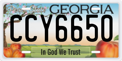 GA license plate CCY6650