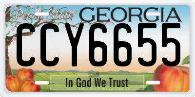 GA license plate CCY6655
