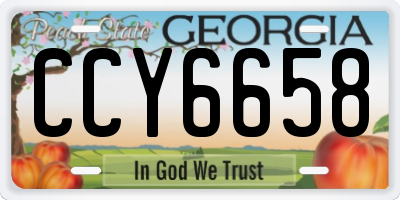 GA license plate CCY6658