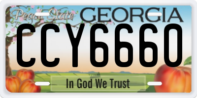 GA license plate CCY6660