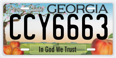 GA license plate CCY6663