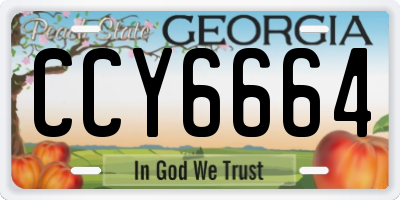 GA license plate CCY6664