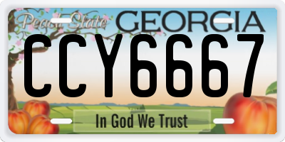 GA license plate CCY6667