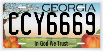 GA license plate CCY6669