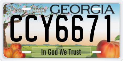 GA license plate CCY6671