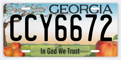 GA license plate CCY6672