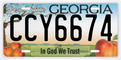 GA license plate CCY6674