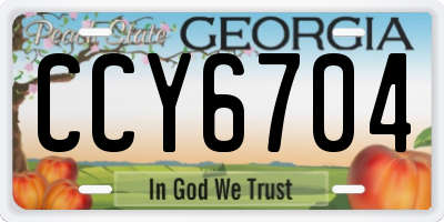 GA license plate CCY6704