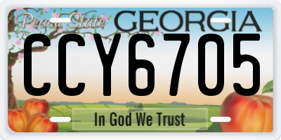 GA license plate CCY6705