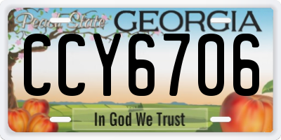 GA license plate CCY6706