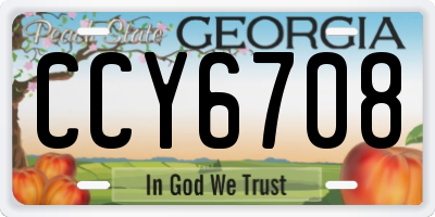 GA license plate CCY6708