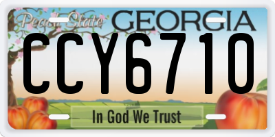GA license plate CCY6710