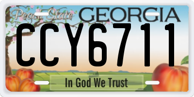 GA license plate CCY6711