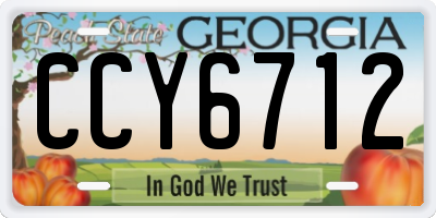 GA license plate CCY6712