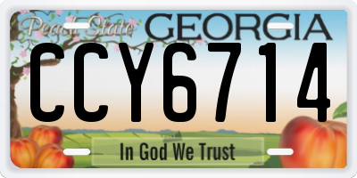 GA license plate CCY6714