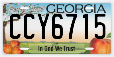 GA license plate CCY6715