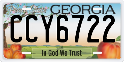 GA license plate CCY6722
