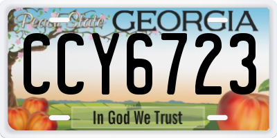 GA license plate CCY6723