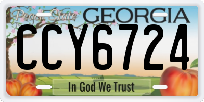GA license plate CCY6724