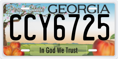 GA license plate CCY6725
