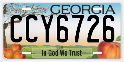 GA license plate CCY6726