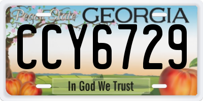 GA license plate CCY6729
