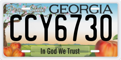 GA license plate CCY6730