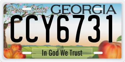 GA license plate CCY6731