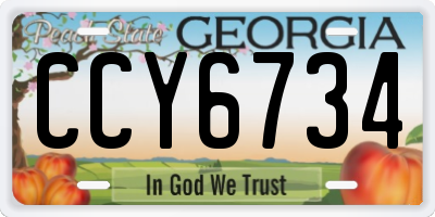GA license plate CCY6734