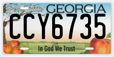 GA license plate CCY6735