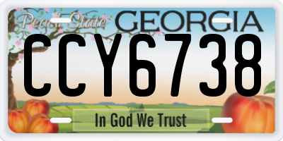 GA license plate CCY6738
