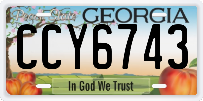 GA license plate CCY6743