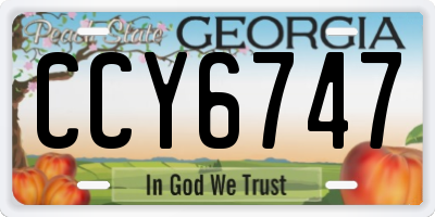 GA license plate CCY6747