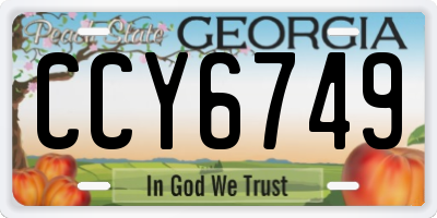 GA license plate CCY6749