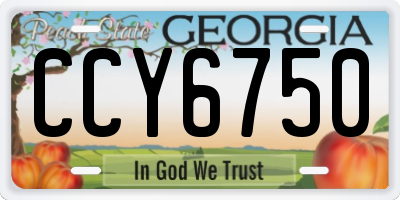 GA license plate CCY6750