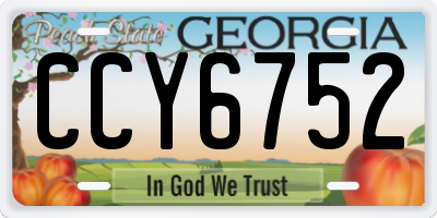 GA license plate CCY6752
