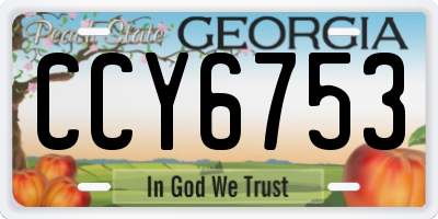 GA license plate CCY6753