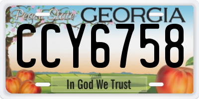 GA license plate CCY6758