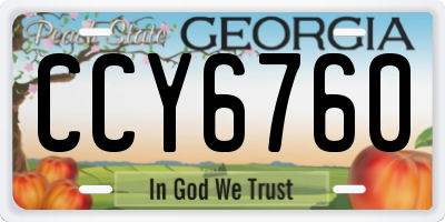 GA license plate CCY6760