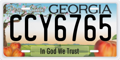 GA license plate CCY6765