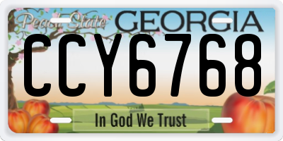 GA license plate CCY6768
