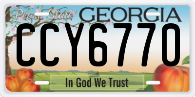 GA license plate CCY6770