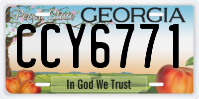 GA license plate CCY6771