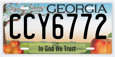 GA license plate CCY6772