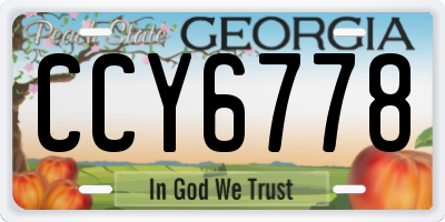 GA license plate CCY6778