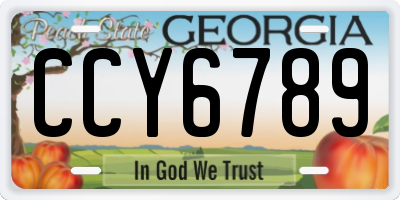 GA license plate CCY6789