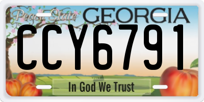 GA license plate CCY6791