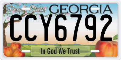 GA license plate CCY6792